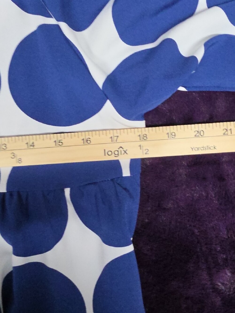 Blue and White Polka Dot Tiered Tunic Top sz Lg - Picture 5 of 6